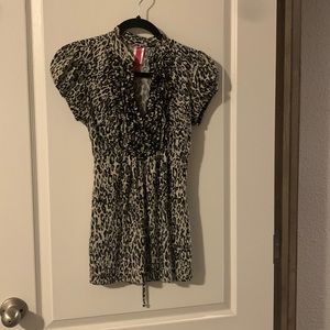 Leopard print top with ruffles